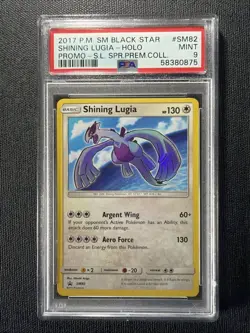 2017 Pokemon SM Black Star Promo #SM82 Shining Lugia Holo Card PSA 9 - Image 1
