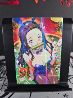 Nezuko Kamado Demon Slayer Art Card Holo Glitter Anime Sexy Waifu CCG Bunny - Image 1