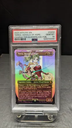 2025 MTG Final Fantasy Terra Herald of Hope Borderless FOIL 0204 PSA 10 FF6 - Image 1