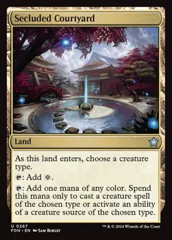NM Foil Secluded Courtyard, MTG, Foundations, Magic the Gathering, 267 - Image 1