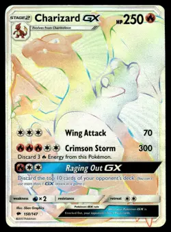 2017 Pokemon Sun & Moon - Burning Shadows Charizard-GX #150 Light Play - Image 1