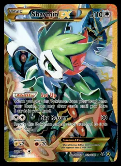 2015 Pokemon XY - Roaring Skies Shaymin-EX #77A Light Play - Image 1