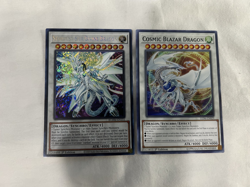 STARDUST SIFR DIVINE DRAGON SECRET RARE + COSMIC BLAZAR DRAGON YUGIOH 5DS YUSEI - Image 1