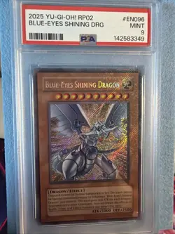 Konami Blue-Eyes Shining Dragon RP02-EN096 Retro Pack 2 2020 Secret Rare PSA 9 - Image 1