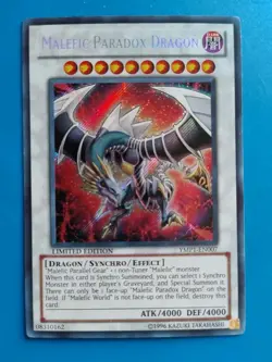 Lightly Played Yugioh Malefic Paradox Dragon YMP1-EN007 Limited Edition Secret - Image 1