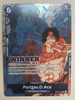 One Piece Portgas D Ace OP07-053 Tournament Winner Card - Image 1