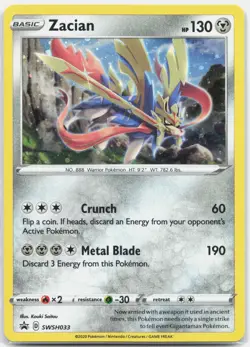 Zacian Promo SWSH: Sword & Shield Promo Cards SWSD Metal Holofoil SWSH033 NM - Image 1