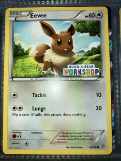 Pokemon Eevee TCG 63/98 Build-A-Bear Workshop Promo Card - Image 1
