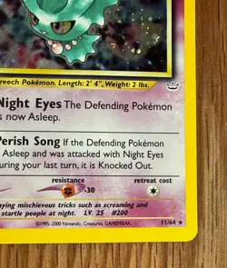 Pokemon Card TCG Misdreavus 11/64 Neo Revelation 2000 Rare Holo Swirl Vintage - Image 3