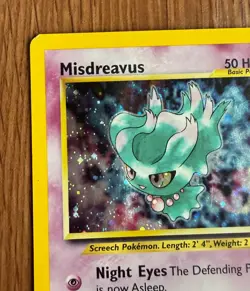 Pokemon Card TCG Misdreavus 11/64 Neo Revelation 2000 Rare Holo Swirl Vintage - Image 5