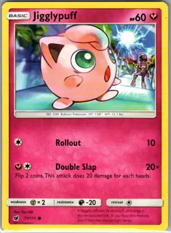 Jigglypuff 71/111 Non Holo SM - Crimson Invasion - Pokemon Card - NM - Image 1