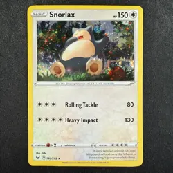 Pokemon TCG Snorlax 140/202 Sword & Shield Promo Cosmos Holo Rare Card - Image 1