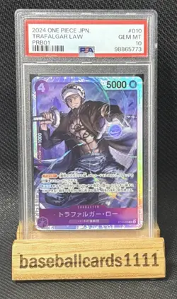 One Piece Card Game Trafalgar Law Japanese ST10-010 R Holographic PSA 10 P2 - Image 1