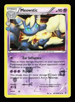 Meowstic RC15/RC32 Holo Uncommon Generations Pokemon Card - Image 1