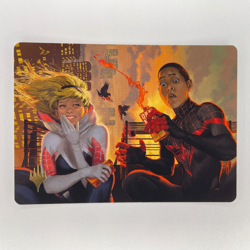 HEROES' HANGOUT 14/54 GOLD STAMP ART CARD SPIDER-MAN NM MTG - Image 1