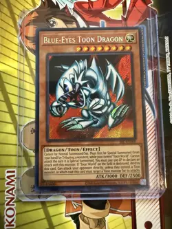 Yu-Gi-Oh Blue-Eyes Toon Dragon SRL-EN000 Secret Rare Card Near Mint Condition - Image 1
