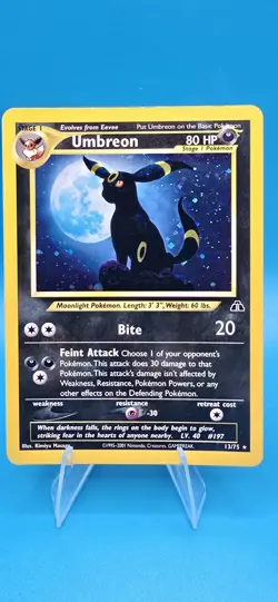 Pokemon TCG Umbreon Neo Discovery Holo Rare Card 13/75 Sku2 - Image 1