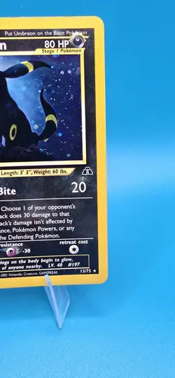 Pokemon TCG Umbreon Neo Discovery Holo Rare Card 13/75 Sku2 - Image 4