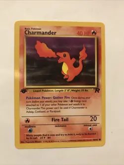 Pokemon TCG Charmander Team Rocket 50/82 Regular 1st Edition Common Card - Image 1