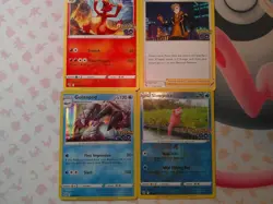 Pokemon GO Pokemon TCG Card Lot Golisopod, Charmeleon, Slowpoke, Spark - Image 1