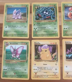 Pokemon TCG - Base Set 2 Lot (10 Cards) WOTC 1999 - Pikachu, Venomoth, Poliwhirl - Image 2