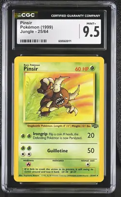 CGC 9.5 MINT+ Pinsir 1999 Jungle 25/64 Pokemon Card - Image 1