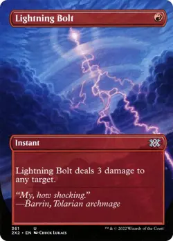 Lightning Bolt (Borderless) 361 Uncommon Double Masters 2022 Foil Near Mint - Image 1