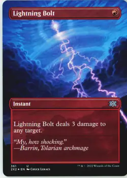 Lightning Bolt (Borderless) 361 Uncommon Double Masters 2022 Foil Near Mint - Image 2