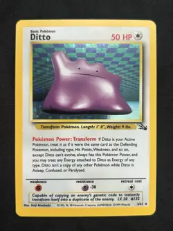 Pokemon TCG Ditto Fossil 3/62 Holo 1999-2000 Wizards Base Set - Image 1