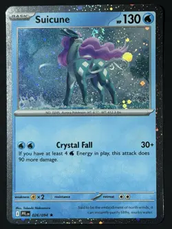 Suicune (Cosmos Holo) 026/094 Phantasmal Flames NM w/ SWIRL 🌀 Pokemon TCG - Image 1