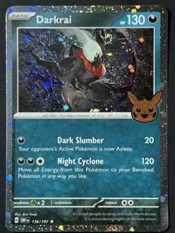 SWIRL 🌀💫 Darkrai 136/197 Cosmos Holo NM Pokemon Trick Or Trade - Image 1