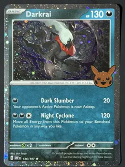 SWIRL 🌀💫 Darkrai 136/197 Cosmos Holo NM Pokemon Trick Or Trade - Image 2
