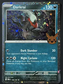 SWIRL 🌀💫 Darkrai 136/197 Cosmos Holo NM Pokemon Trick Or Trade - Image 3