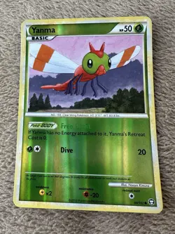 2010 Pokemon TCG HGSS Triumphant Yanma Reverse Holo Rare 84/102 LP - Image 1