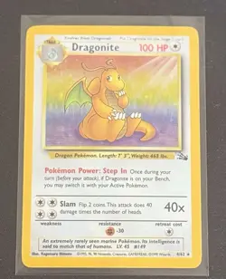 Pokemon TCG Dragonite Fossil 4/62 Holo Rare LP+/MP - Image 1