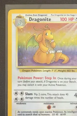 Pokemon TCG Dragonite Fossil 4/62 Holo Rare LP+/MP - Image 2