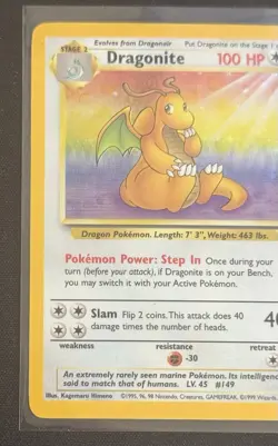 Pokemon TCG Dragonite Fossil 4/62 Holo Rare LP+/MP - Image 3