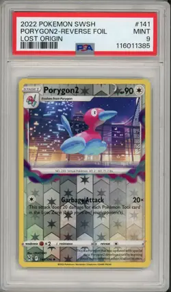 2022 Pokemon Lost Origin SWSH Porygon2 #141 Reverse Holo Foil PSA 9 - Image 1