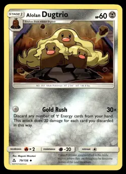 Alolan Dugtrio 79/156 Uncommon Ultra Prism Pokemon NM/M - Image 1