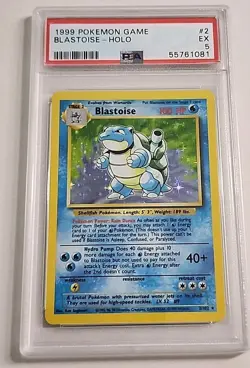 Pokemon 1999 Blastoise Holo PSA 5 - Image 1
