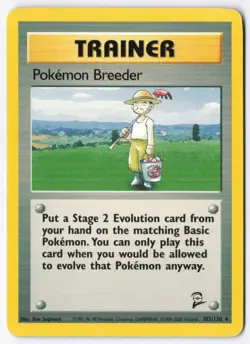 Pokemon Breeder Normal Rare Base Set 2 105/130 LP - Image 1