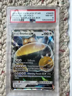 Pokemon TCG: Snorlax GX SM05 Sun & Moon Holo PSA 8 - Image 1