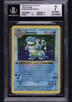 1999 Pokemon Base Set Shadowless 1st Edition Holo Blastoise #2 BGS 7 NRMT - Image 1