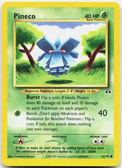 Pokemon TCG Pineco Neo Discovery Common 61/75 Unlimited - Image 1