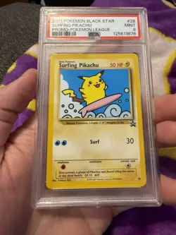 Pokemon 2001 Wotc Promo Surfing Pikachu 28/53 PSA 9 English League - Image 1