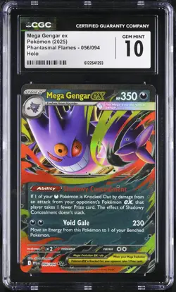 CGC 10 Mega Gengar EX 056/094 Holo Phantasmal Flames Pokemon Gem Mint - Image 1