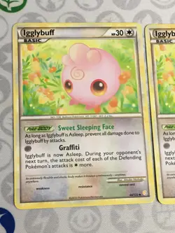 D1274 POKEMON TCG HEARTGOLD SOULSILVER IGGLYBUFF 44 2X MP U - Image 2