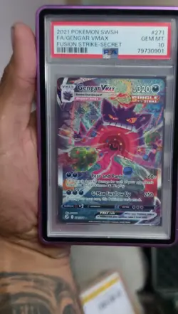 Pokemon Gengar VMAX Alternate Art Secret Rare Holo Fusion Strike PSA 10 #271 - Image 2