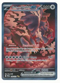 2025 POKEMON SCARLET VIOLET PRISMATIC EVOLUTIONS BLOODMOON URSALUNA EX #168 MINT - Image 1