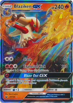Moderately Played Blaziken GX - 28/168 - Ultra Rare Pokemon Celestial Storm - Image 1